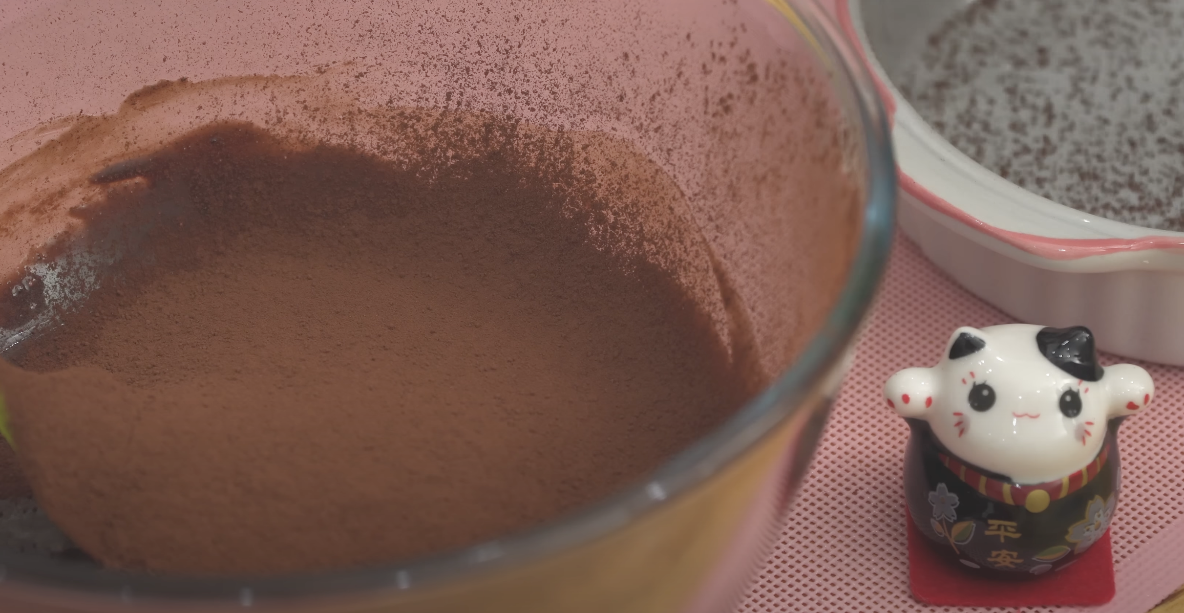 dusted cocoa powder in a bowl